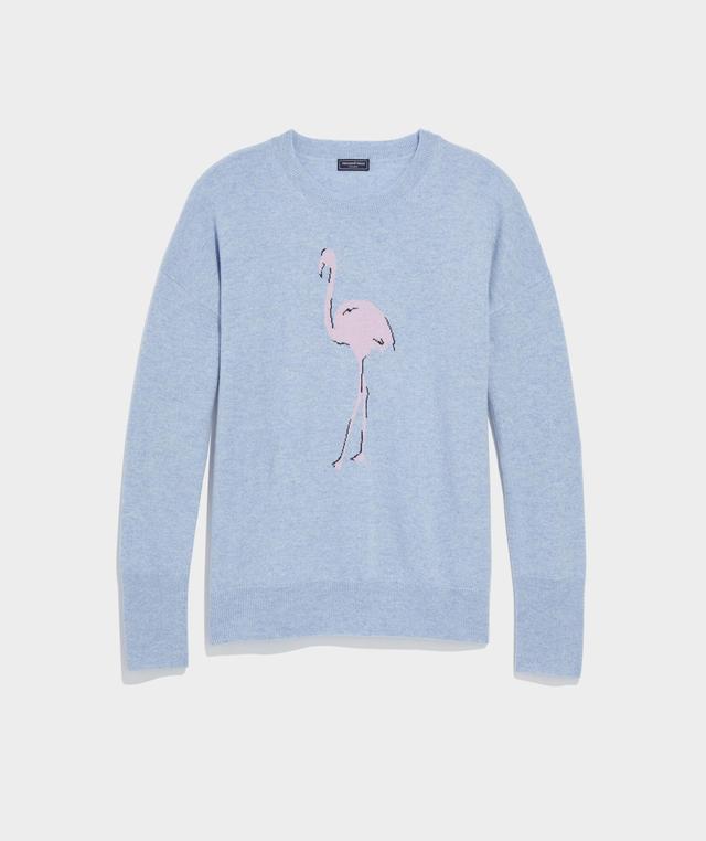 Flamingo Intarsia Cashmere Crewneck Sweater Product Image