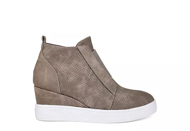 Journee Collection Clara Womens Wedge Sneakers Brown Product Image