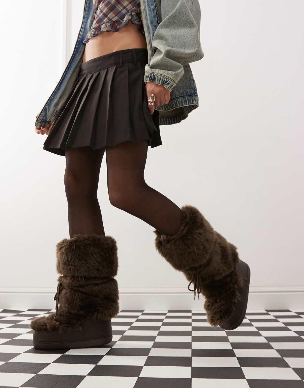 COLLUSION pleated mini kilt in black Product Image