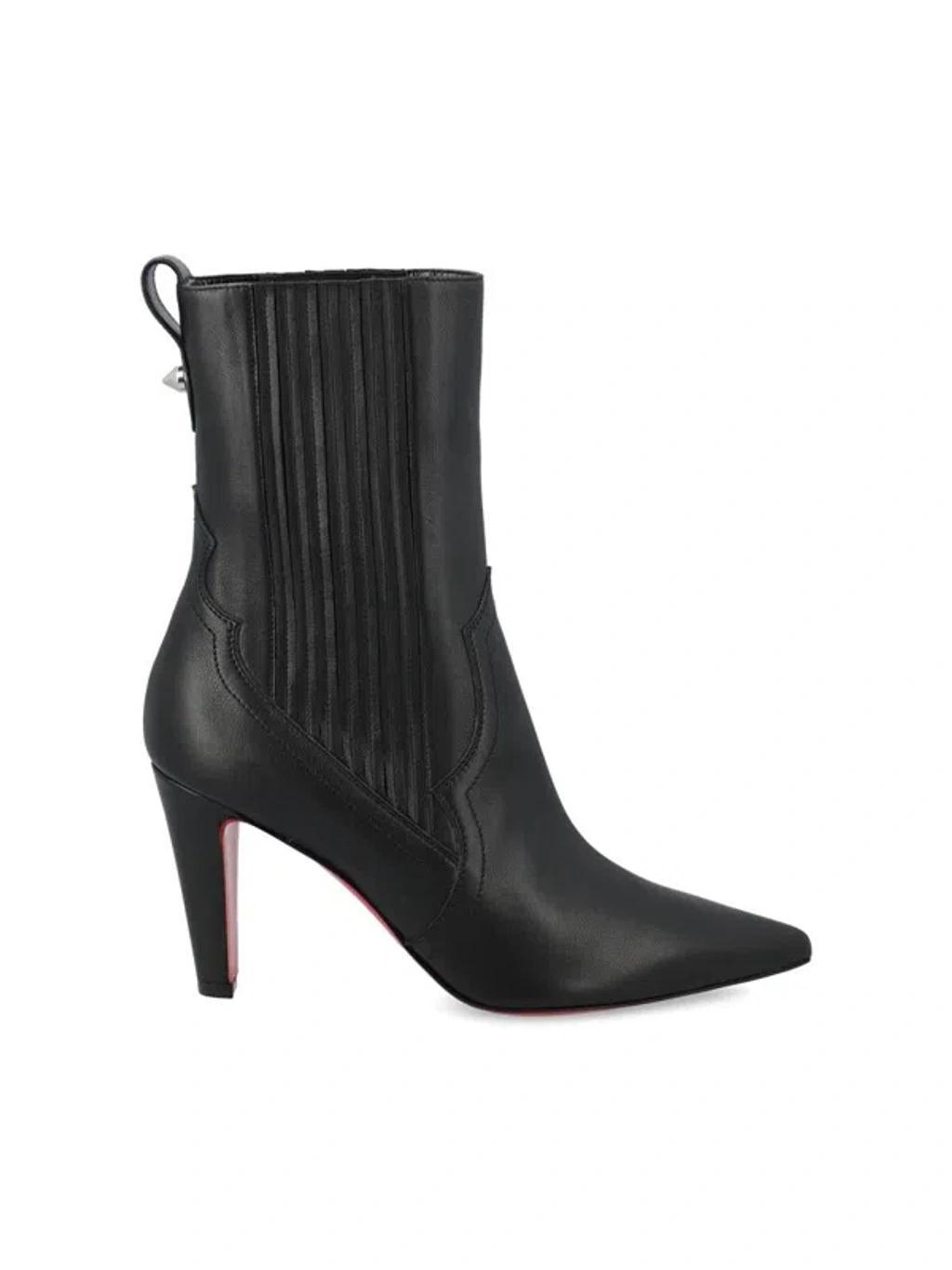 CHRISTIAN LOUBOUTIN Leather Chelsea Red Sole Booties In Black Product Image