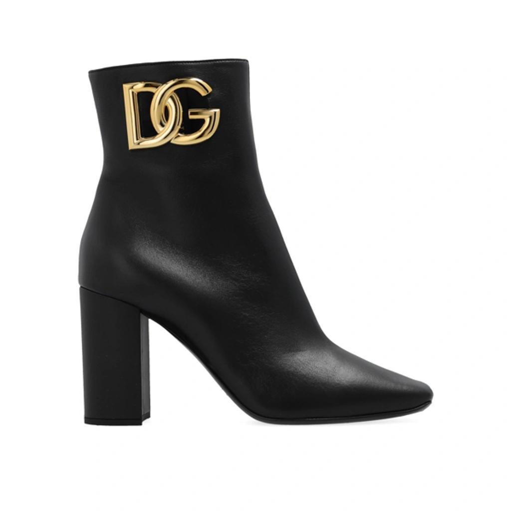 DOLCE & GABBANA Heeled Leather Boots In Black product image