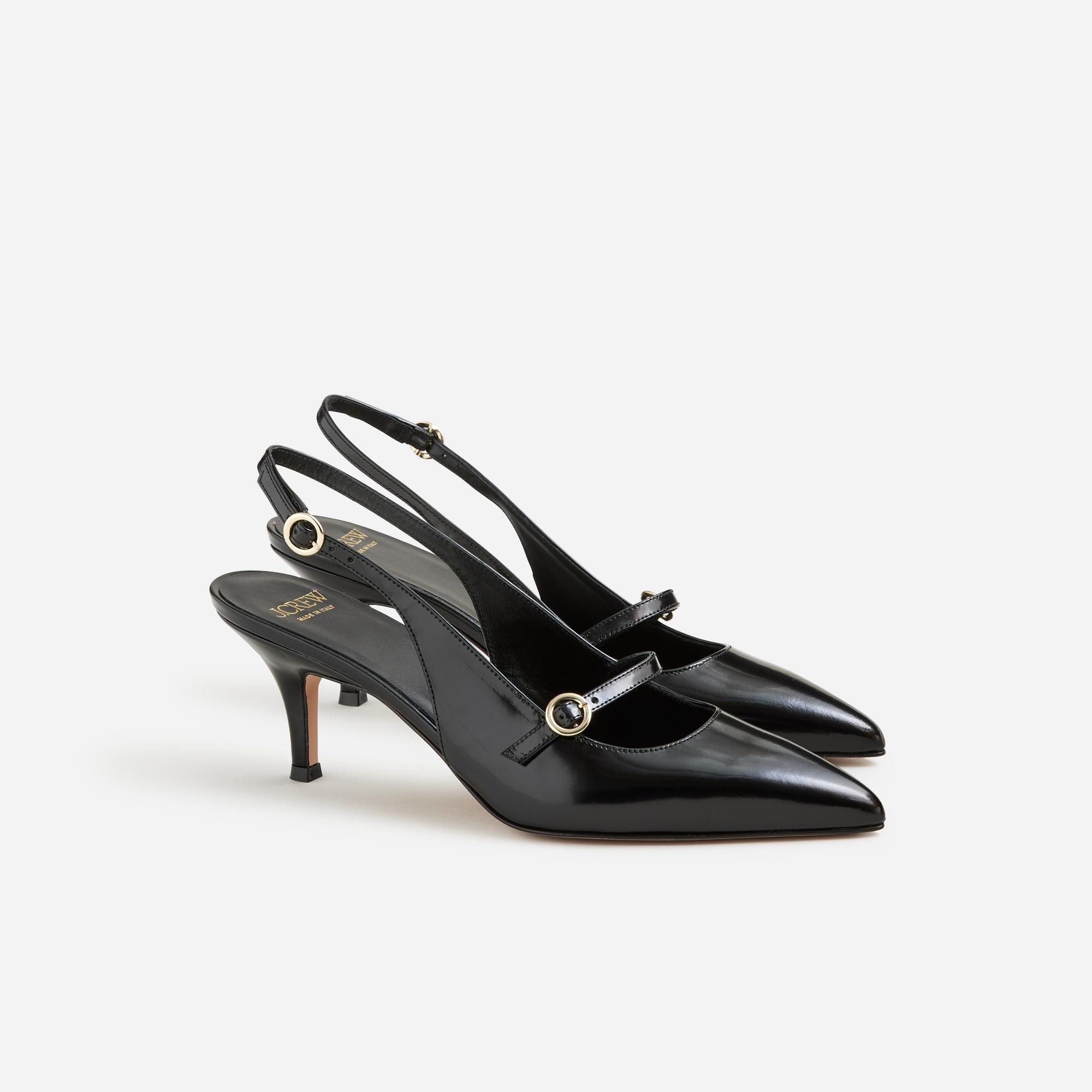 Made-in-Italy Colette buckle slingback pumps in leather Product Image