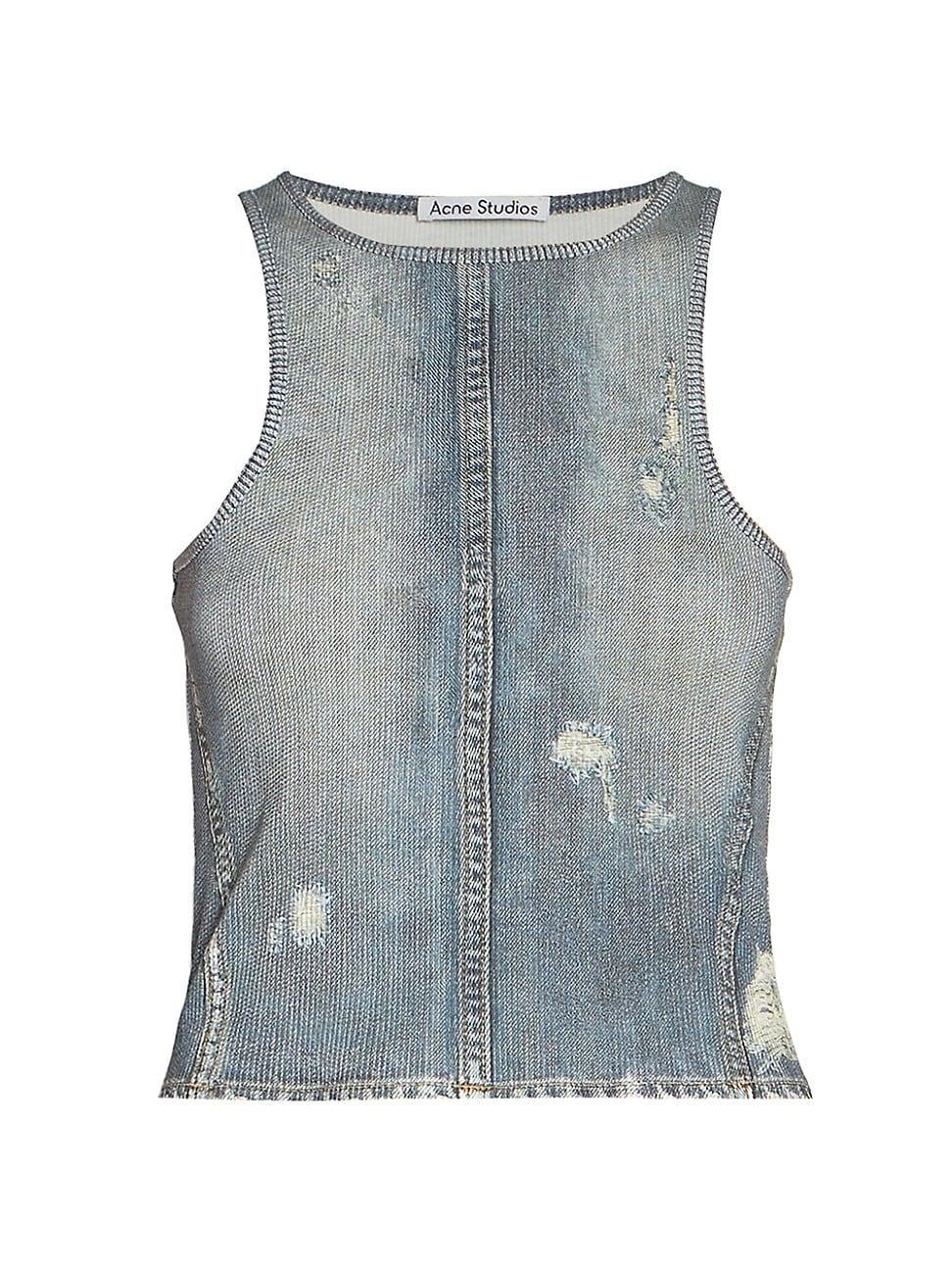 Womens Elaia Denim Trompe Loeil Top Product Image