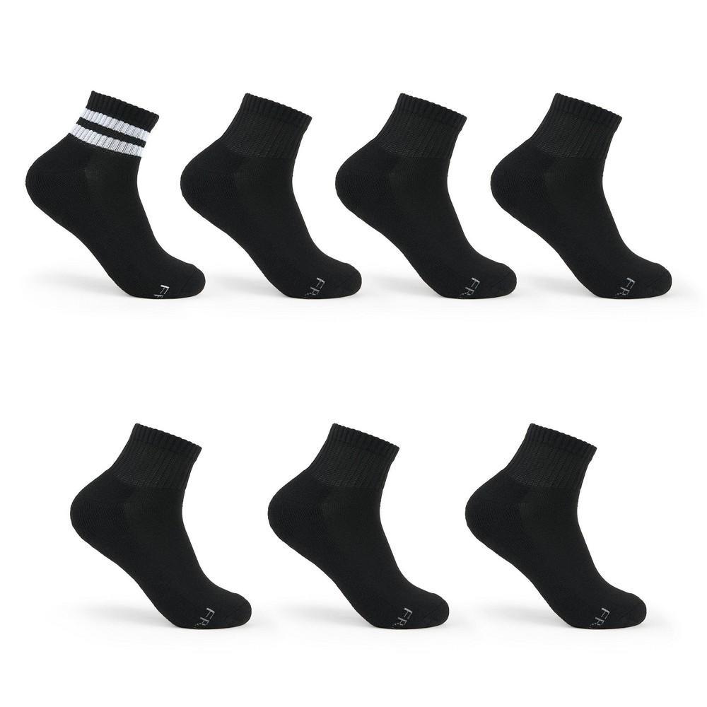 Fruit of the Loom Womens Comfort Cushion 6+1 Bonus Pack Ankle Socks - Black 8-12 Product Image