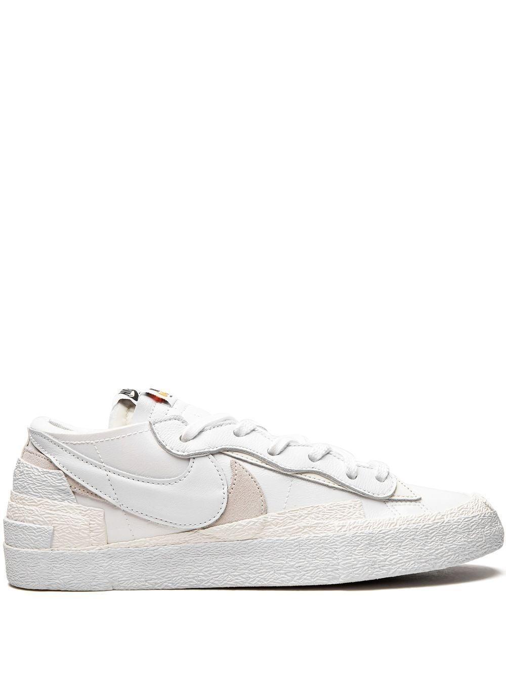 X Sacai Blazer Low Leather Sneakers In White Product Image