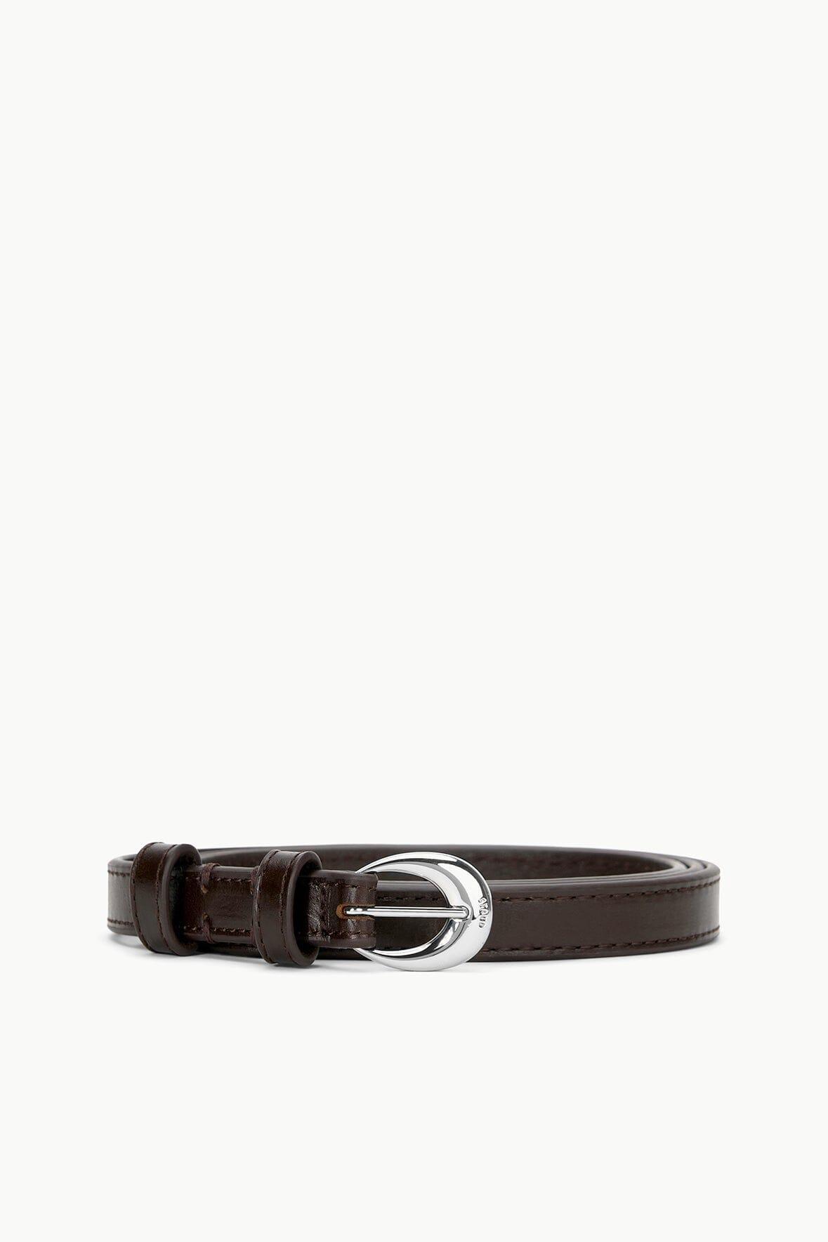 SLIM MOON BUCKLE BELT - 13MM | MAHOGANY SILVER Product Image