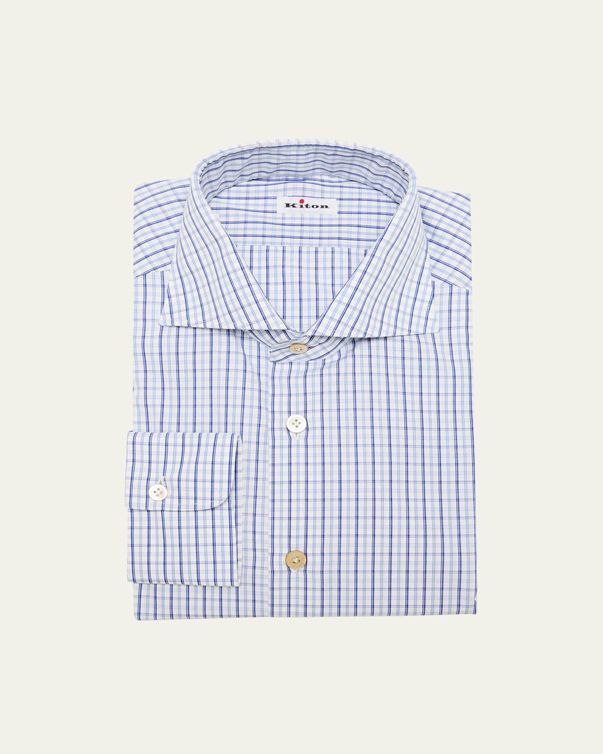 Mens Cotton Multi-Check Dress Shirt Product Image