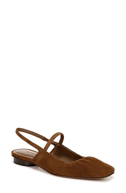 Venice Suede Slingback Ballerina Flats In Brown Product Image