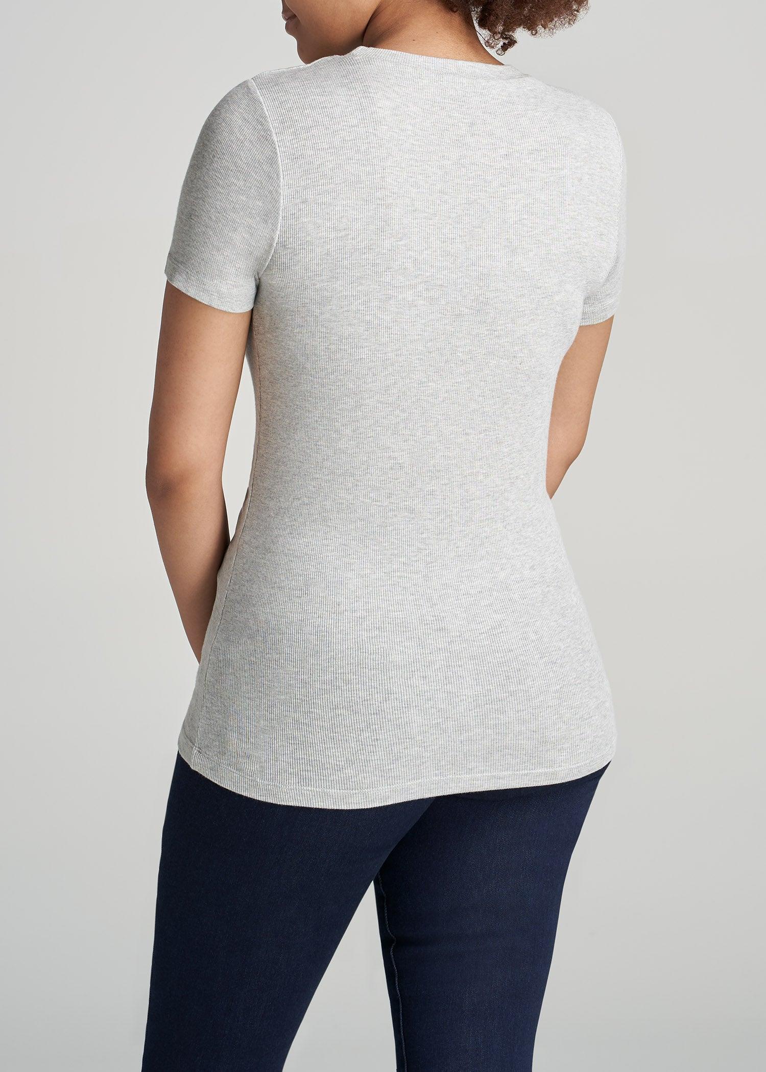 FITTED Ribbed Tee in Grey Mix - Women's Tall T-Shirts Product Image