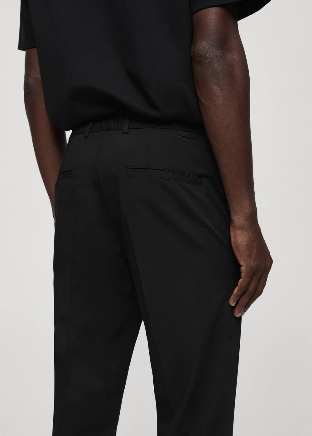 MANGO MAN - Slim fit stretch pants blackMen Product Image