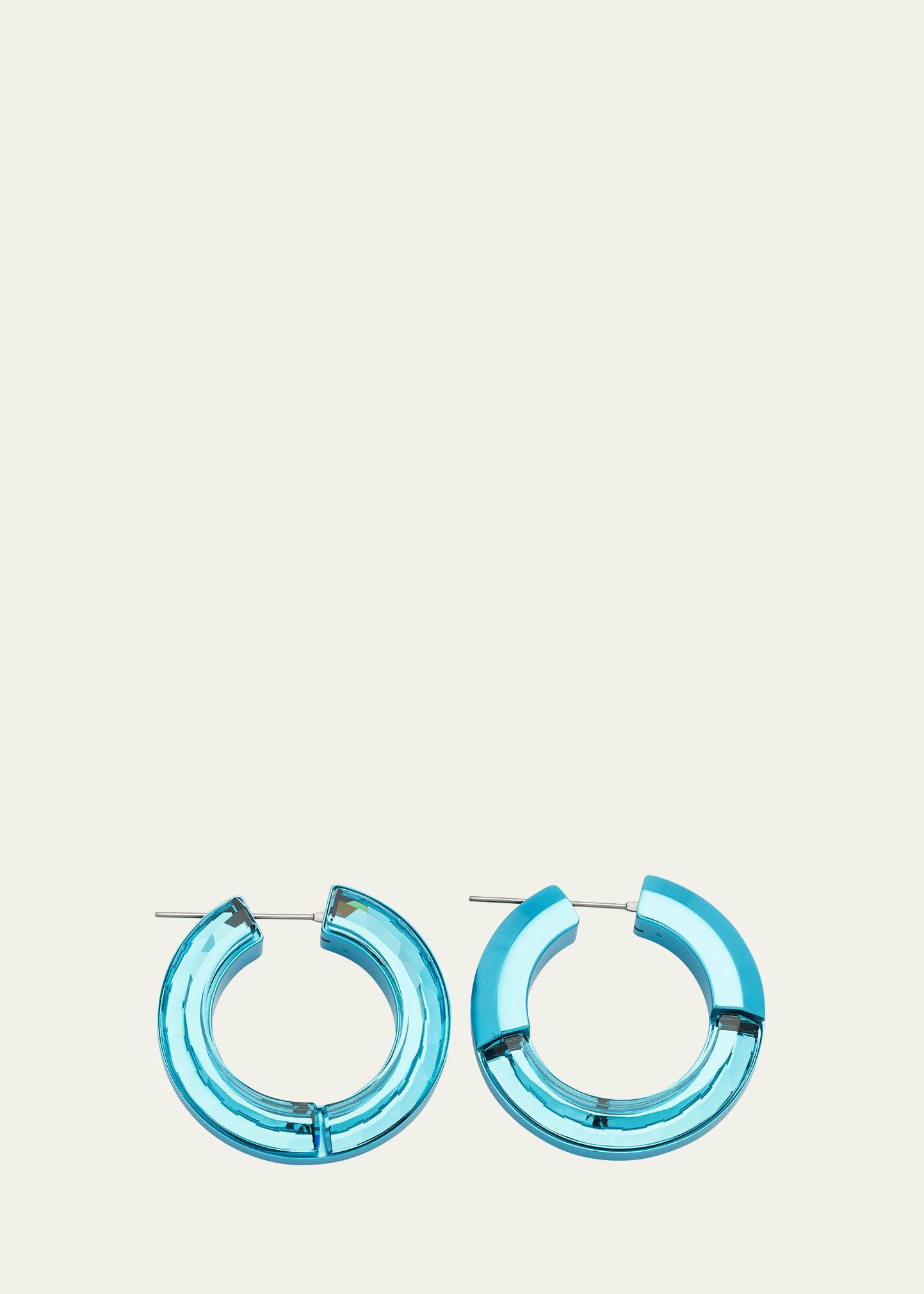 Lucent Hoop Earrings, Blue Product Image