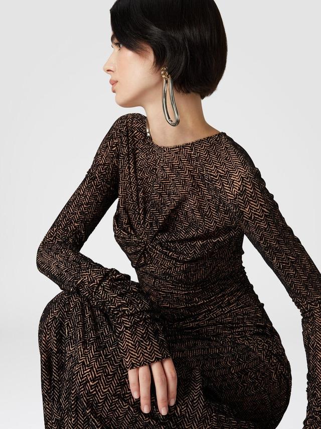 Long tulle dress with gathers Brown | Missoni Product Image