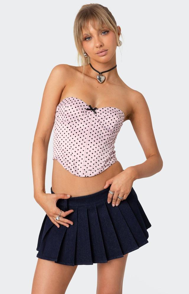 Edikted Women's Polka Dot Satin Corset Product Image