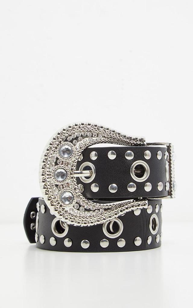 Black Studded Western Style Belt Product Image