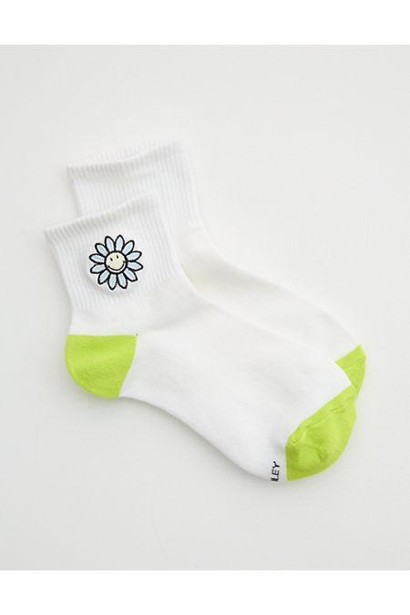 Aerie Smiley Embroidered Bobby Socks Women's Product Image