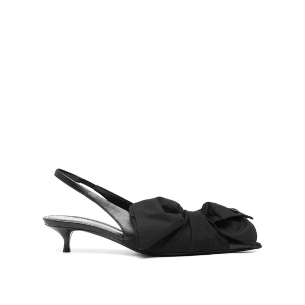 BALENCIAGA 40mm Bow Leather Pumps In Black Product Image