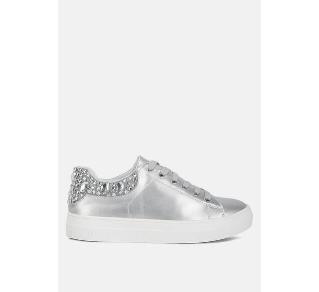 Women Gems Diamante Embellished Sneakers Product Image