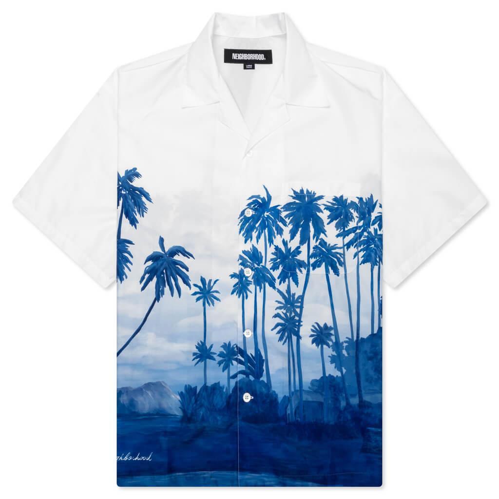 Palm Tree Hawaiian S/S Shirt - Blue Male Product Image