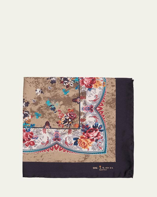 Mens Floral Silk Pocket Square Product Image