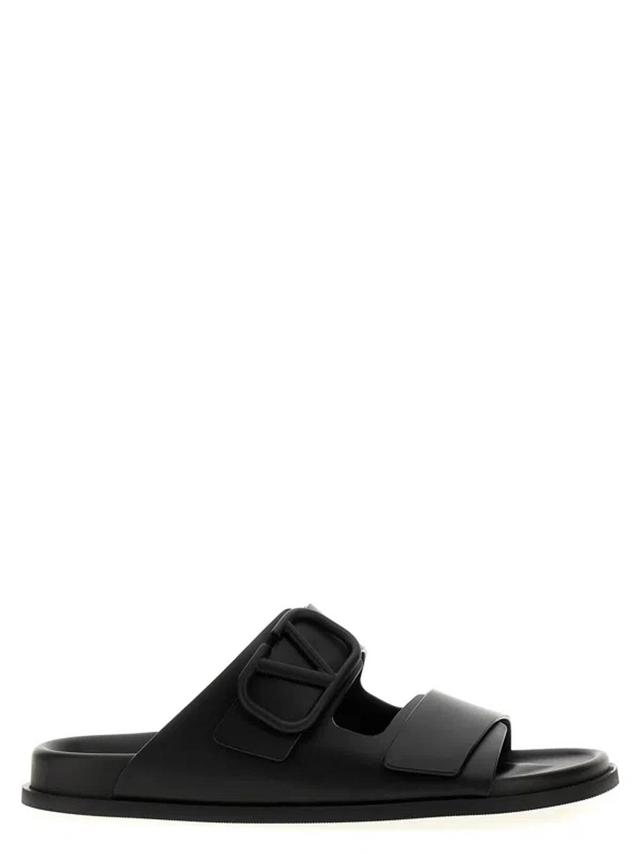 'v Logo Signature' Sandals In Black Product Image