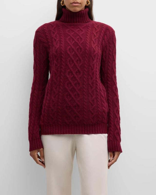 Cashmere Cable-Knit Turtleneck Product Image