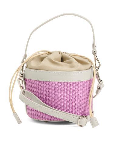 Raffia Bucket Shoulder Bag For Women Product Image