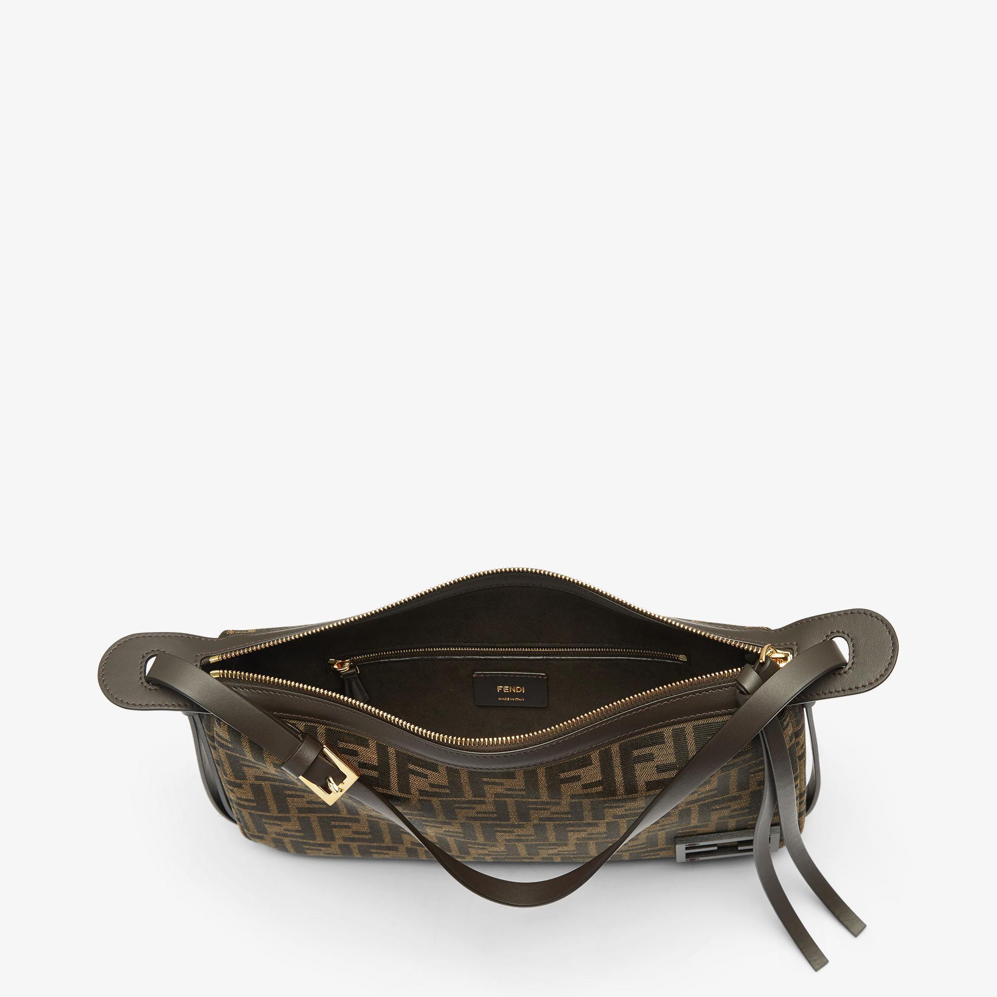 Simply Fendi MediumBrown FF jacquard fabric bag Product Image