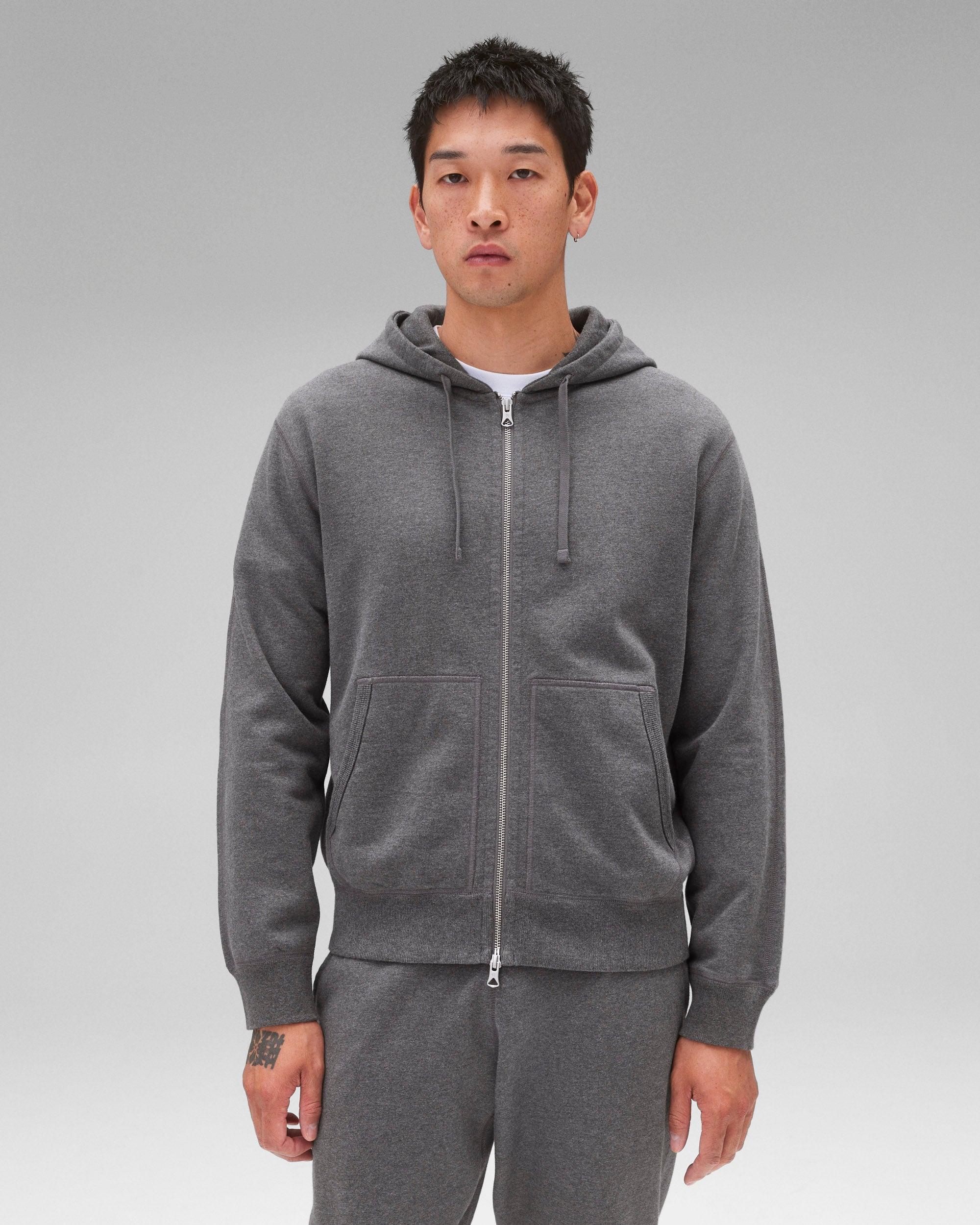 Midweight Terry Standard Zip Hoodie Male Product Image