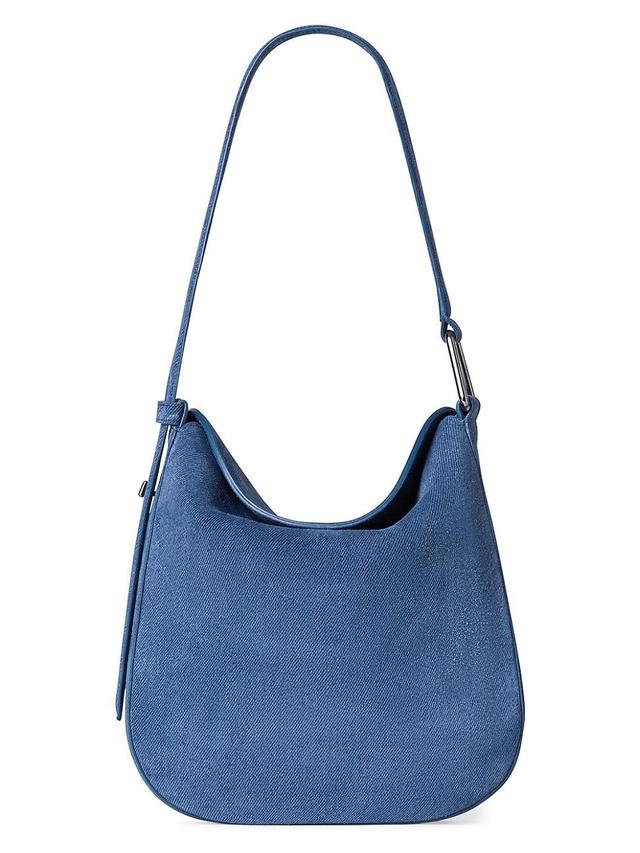 Womens Anna Little Denim-Print Leather Hobo Bag Product Image