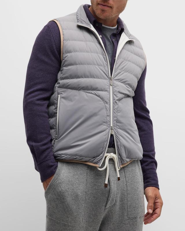 Mens Quilted Down Zip-Front Vest Product Image