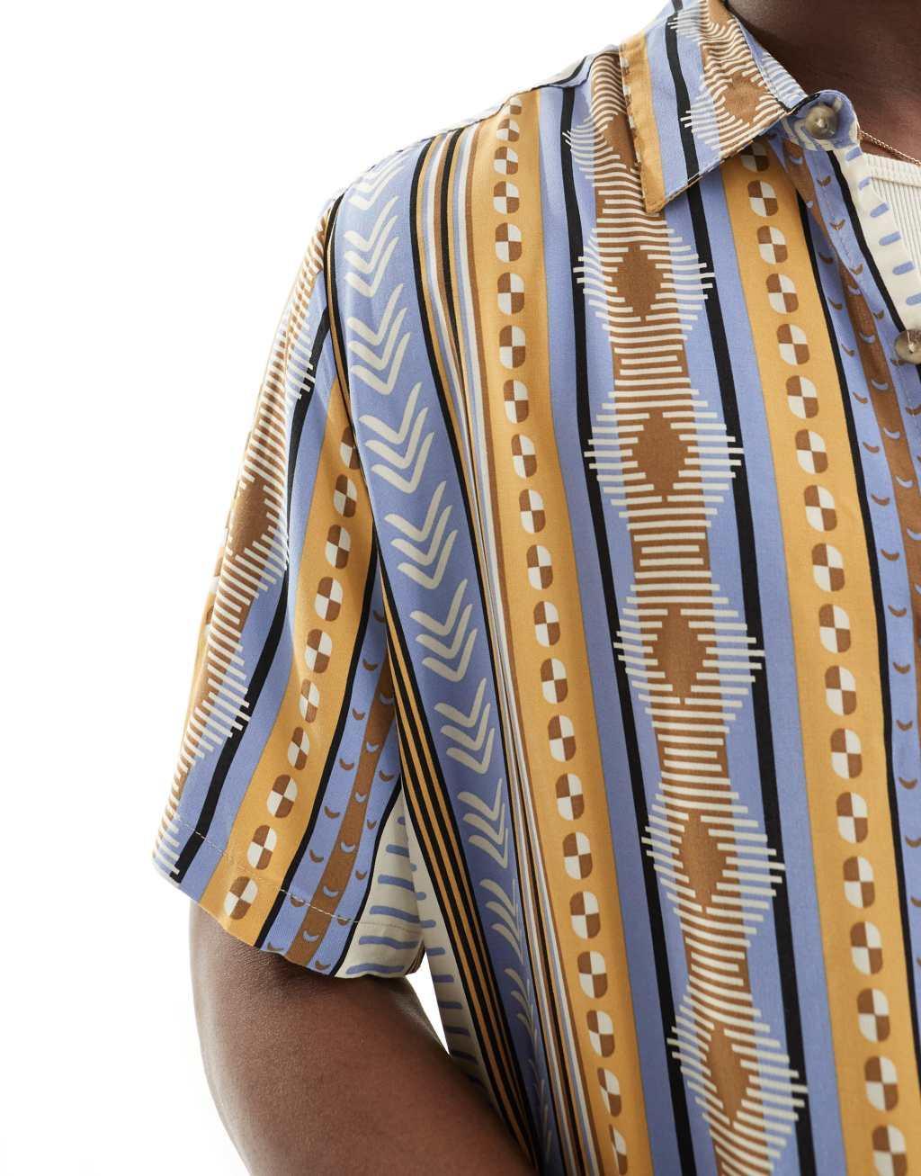 ASOS DESIGN relaxed shirt in pattern print Product Image