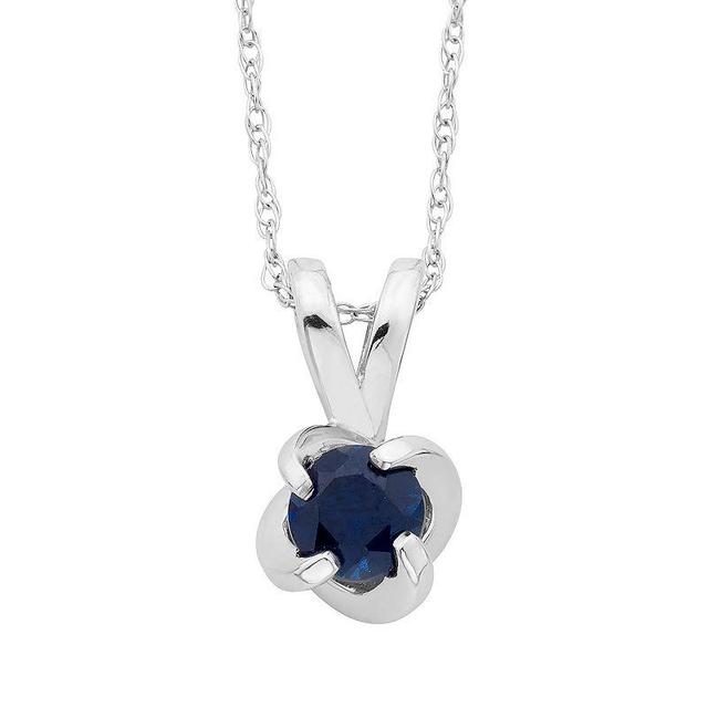 Boston Bay Diamonds Sterling Silver Birthstone Swirl Pendant Necklace, Womens Blue Product Image