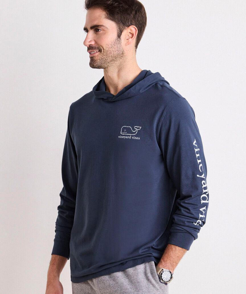 Vintage Whale Long-Sleeve Hoodie Tee Product Image