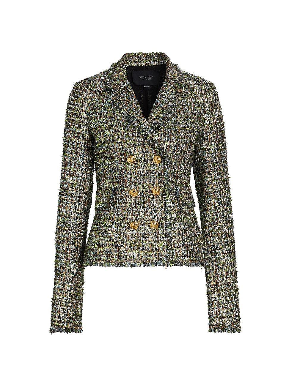 Womens Tweed Double-Breasted Jacket Product Image