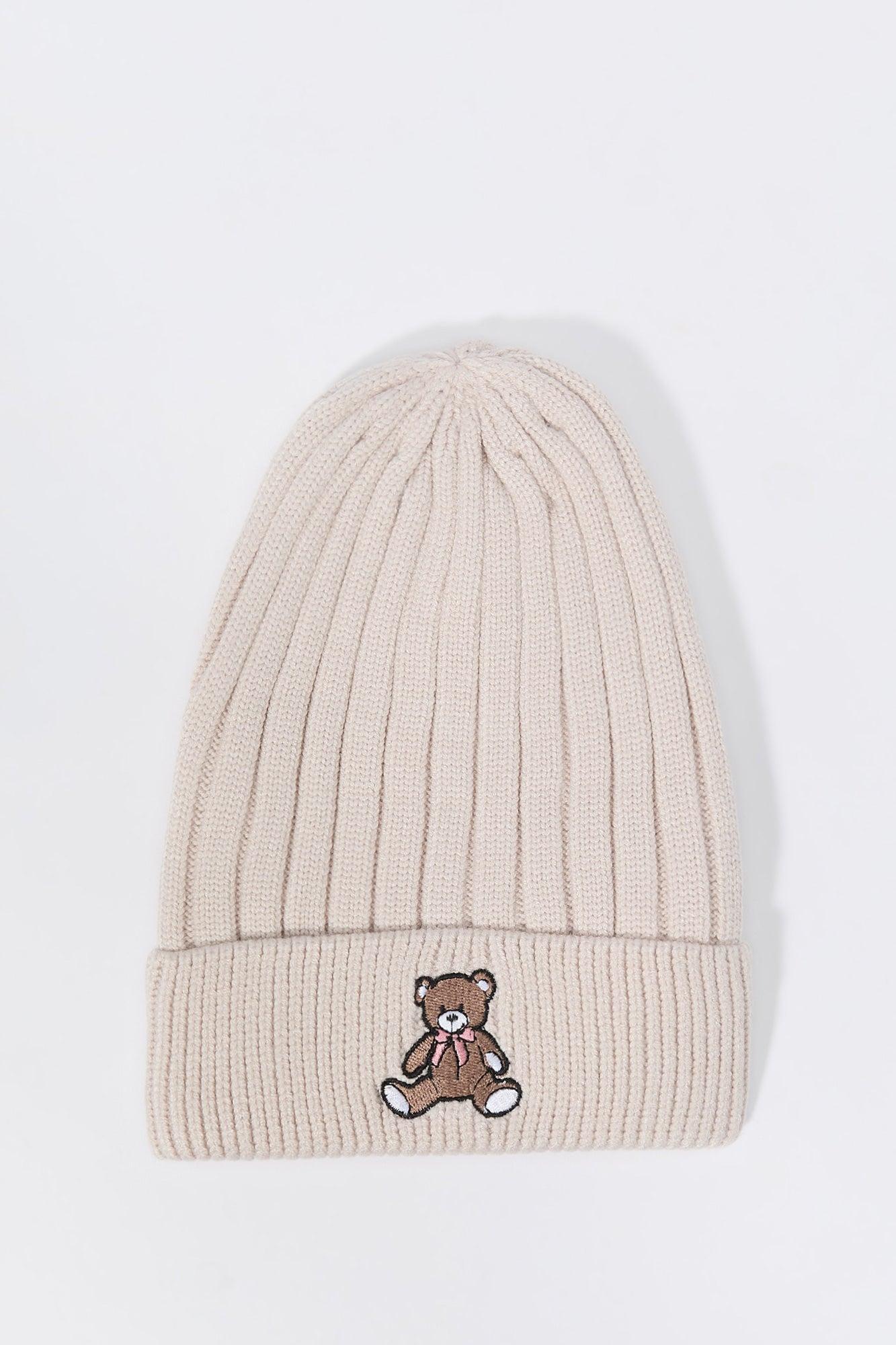 Embroidered Ribbed Knit Beanie Female product image