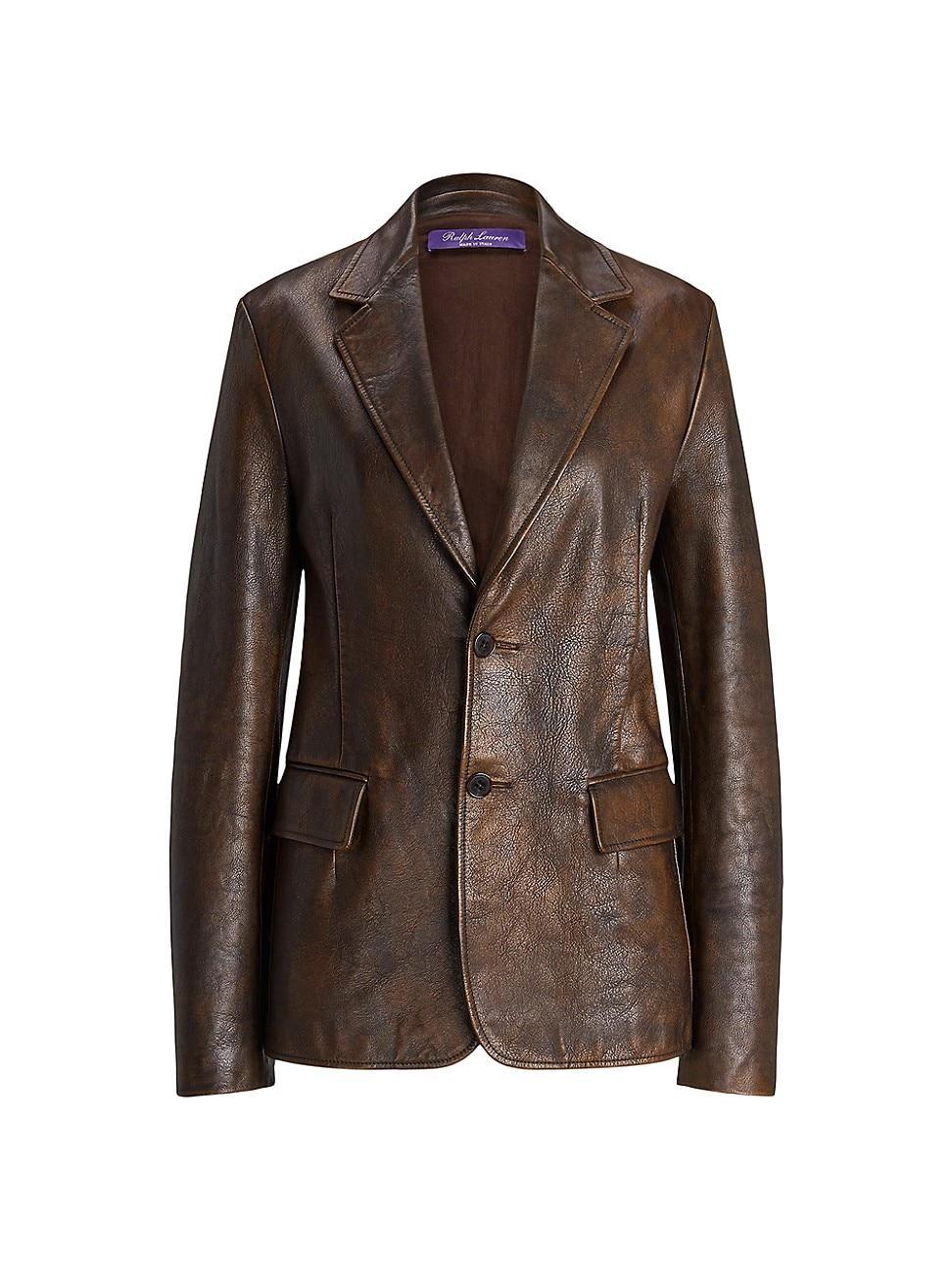 Womens Tomasso Distressed Leather Blazer Product Image