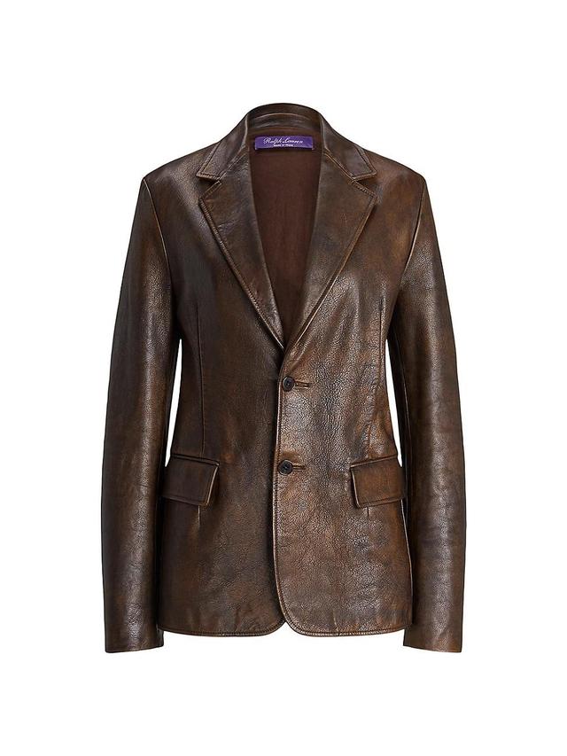 Womens Tomasso Distressed Leather Blazer Product Image