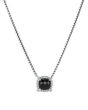 Womens Petite Chatelaine Pav Bezel Pendant Necklace with Diamonds Product Image