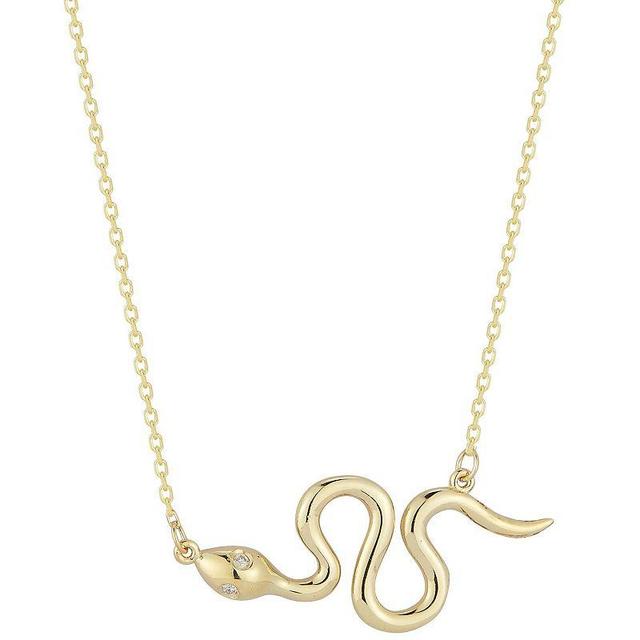 LUMINOR GOLD 14k Gold Diamond Accent Twisty Snake Necklace, Womens Yellow Product Image