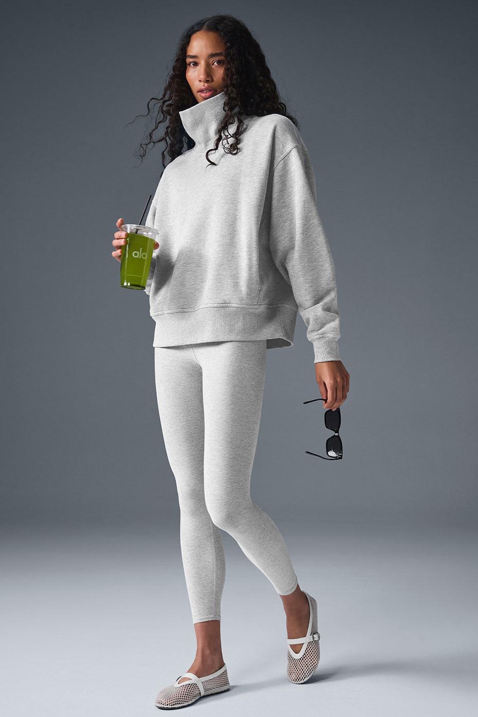 Hazy Mock Neck Pullover - Athletic Heather Grey Female Product Image