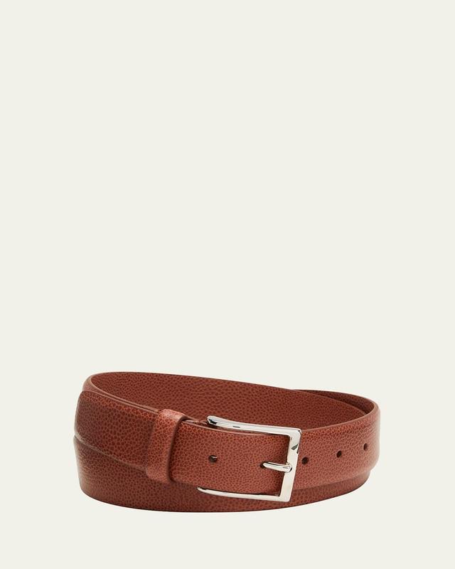 Mens Galuchat Grained Leather Belt, 35mm Product Image