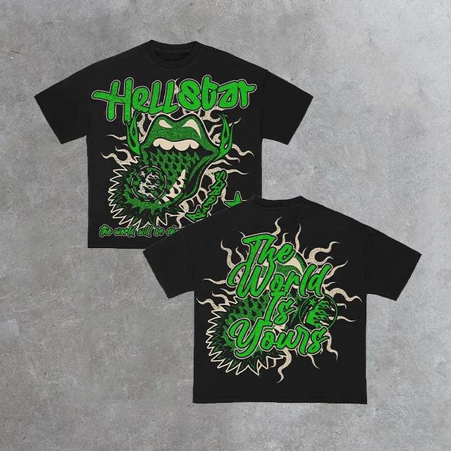 Vintage Hellstar Rocking Graphic Cotton Short Sleeve T-Shirt Product Image