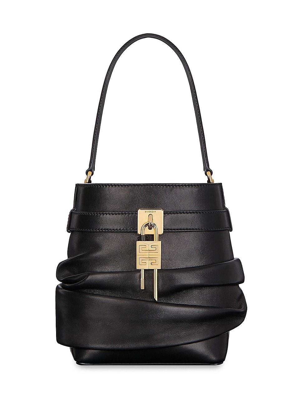 Womens Shark Lock Bucket Bag in Nappa Leather Product Image