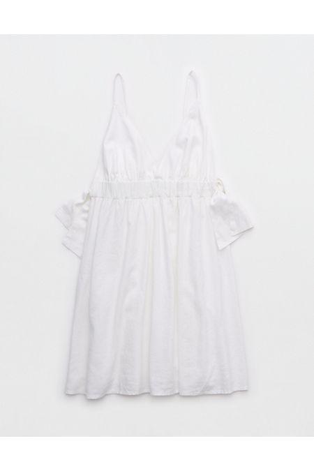 Aerie Linen Blend Side Tie Mini Dress Women's Product Image