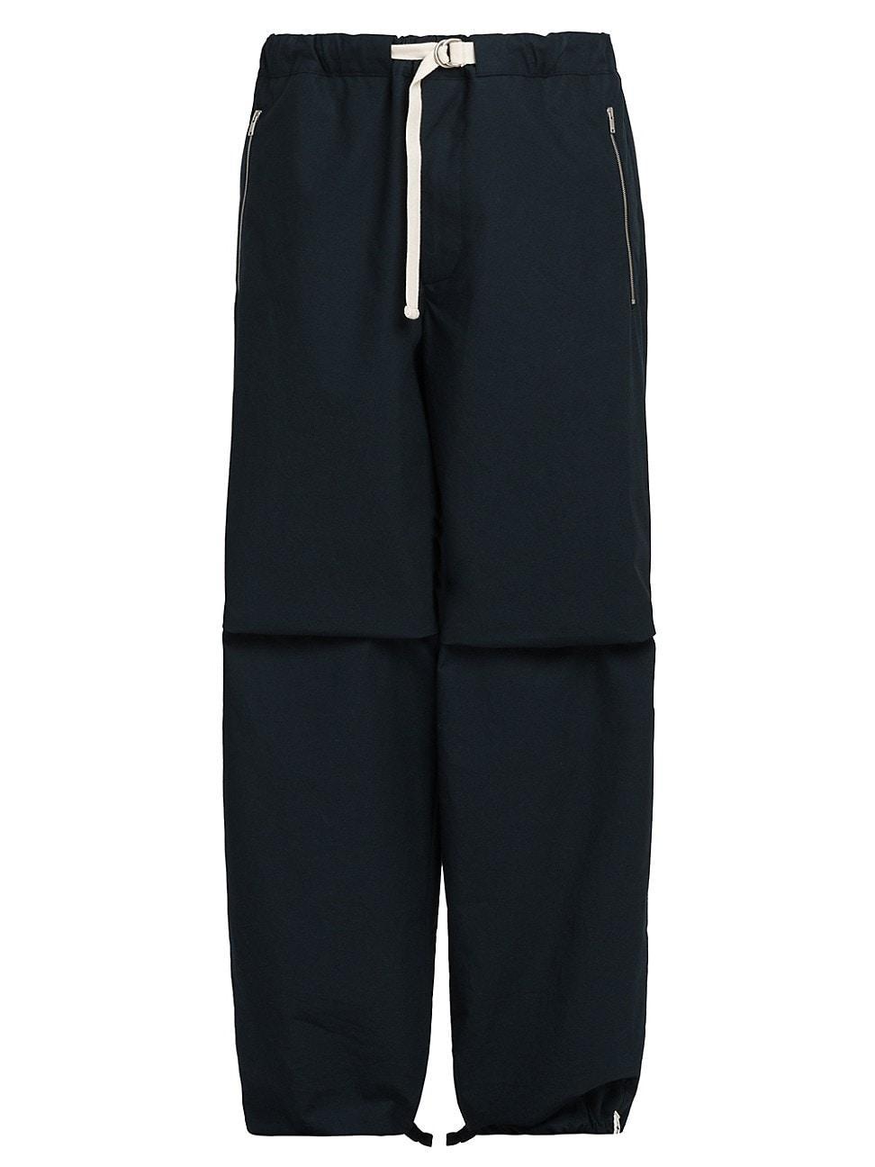 Mens Belted Cotton Trousers Product Image