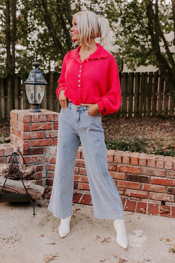 Apple Picking Pretty Knit Sweater In Bright Red Product Image