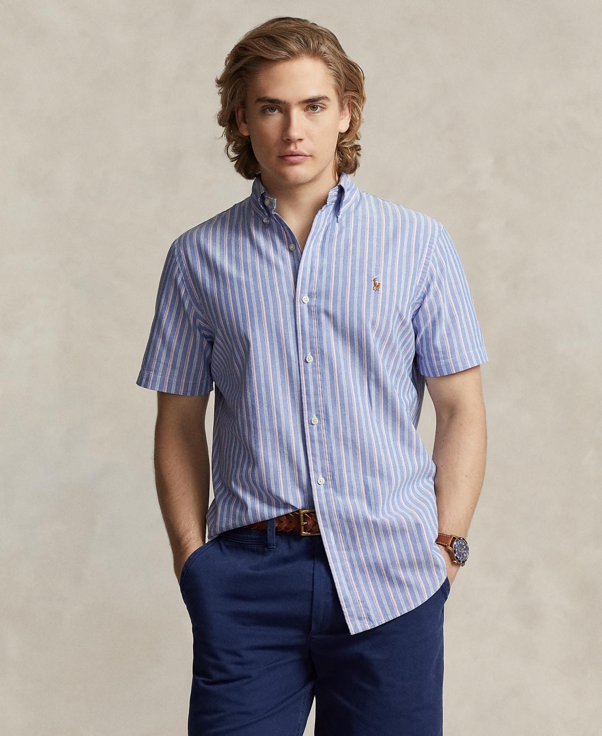 Polo Ralph Lauren Mens Classic-Fit Striped Oxford Shirt - Royal Product Image