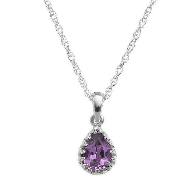 Designs by Gioelli Sterling Silver Amethyst Teardrop Pendant, Womens Purple Product Image