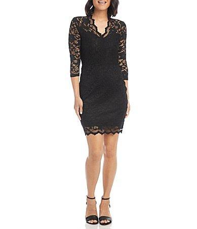 Karen Kane Scalloped Lace Cocktail Dress Product Image