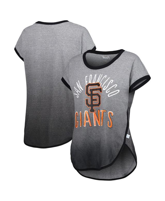 Womens Touch Gray and Black San Francisco Giants Home Run Tri-Blend Short Sleeve T-shirt - Gray Product Image